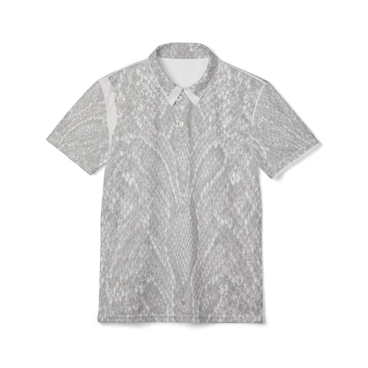 Gray Marble All-Over-Print Polo Shirt — Subtle Stone Texture Men's Polo