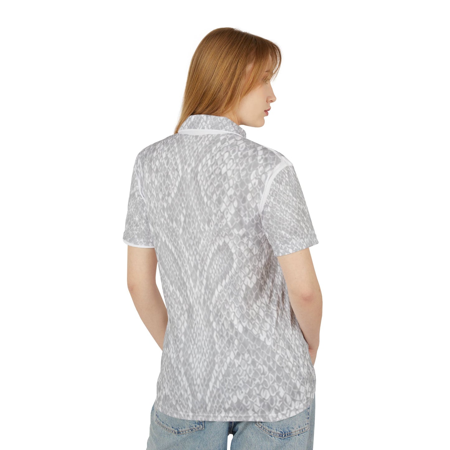 Gray Marble All-Over-Print Polo Shirt — Subtle Stone Texture Men's Polo